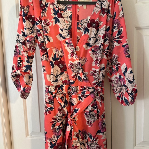 Yumi Kim Floral Print Romper - Coral - Picture 1 of 7